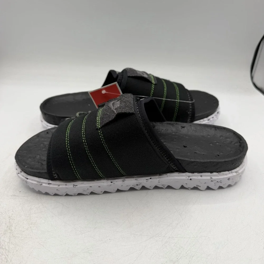 Nike Asuna Crater Slide Sandals Mens Sz 8 Black Grey White Slip On DJ4629-002